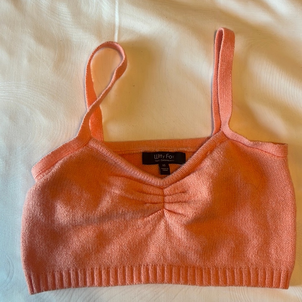 Witty Fox Young Contemporary Orange Crop Top Sweater Size XS